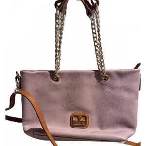 VALENTINA TRADIZIONE ITALIANA Pink Blush and Tan Leather Bag